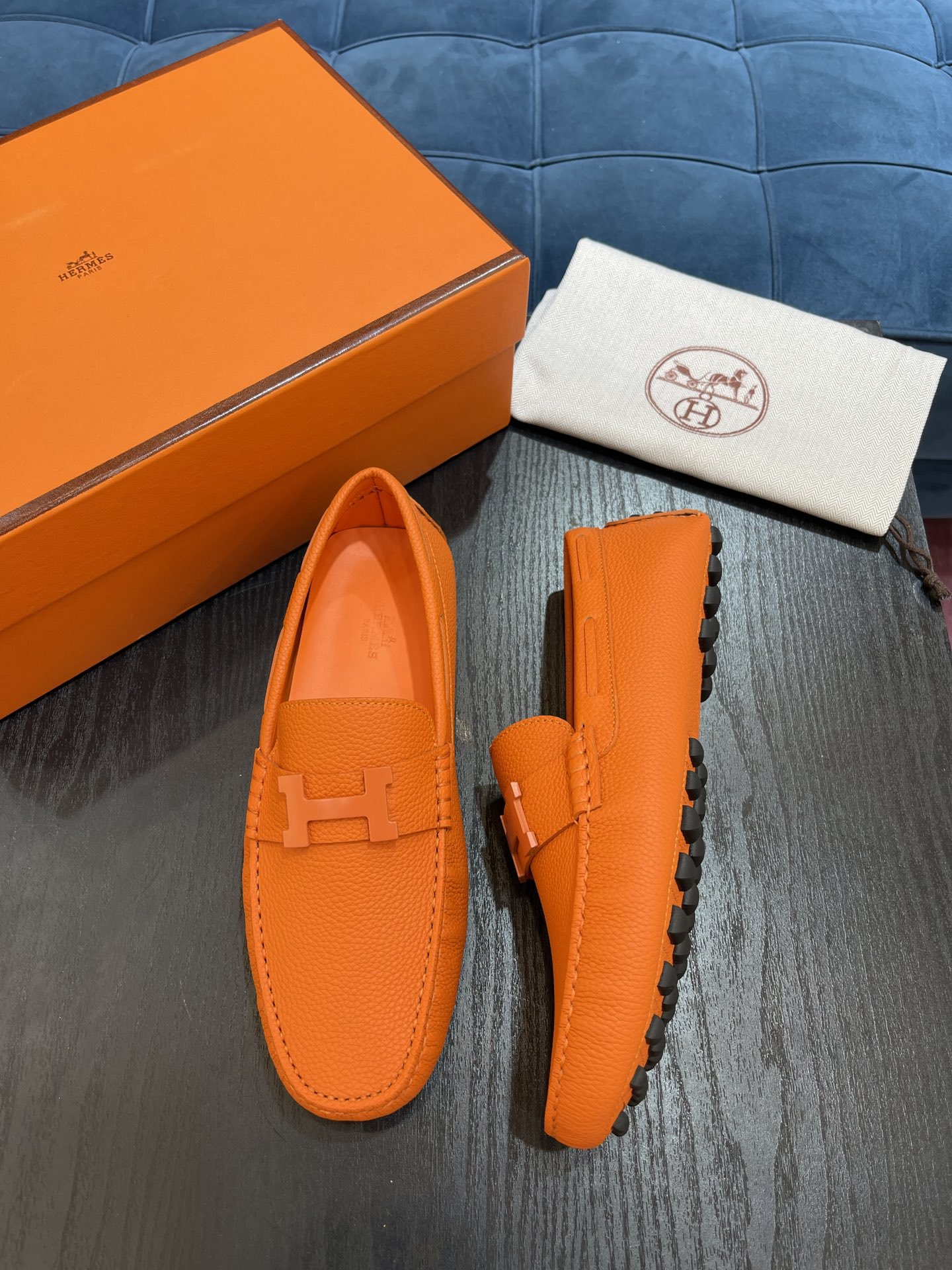 HERMES SUEDE MOCCASIN LOAFERS MEN SHOES - ThaPlugWorldWide